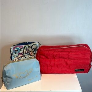 Lot of 3 assorted sizes make-up cosmetic travel bags Anna Sui,smashbox, Agnes B